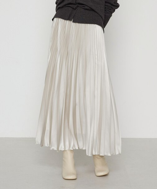 サテンチンツ コンビネーションプリーツスカート