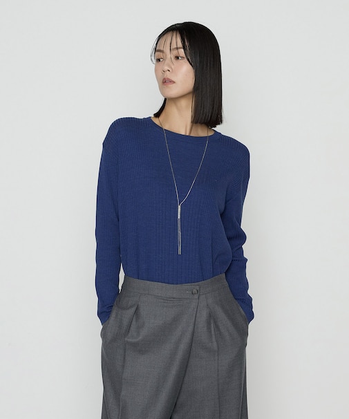 シルクコットン ベーシックニットプルオーバー