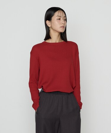 シルクコットン ベーシックニットプルオーバー