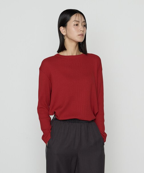 シルクコットン ベーシックニットプルオーバー