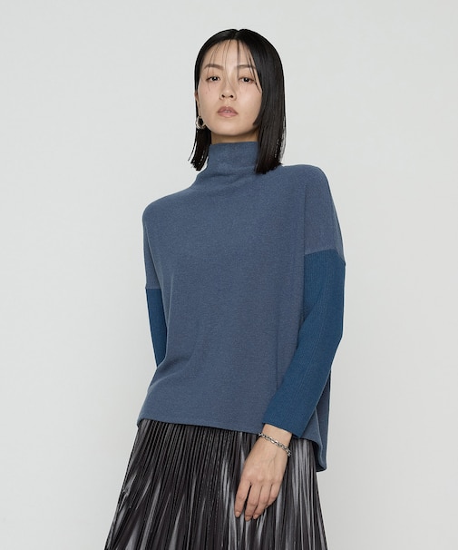 ウールブークレー  ボトルネックプルオーバー