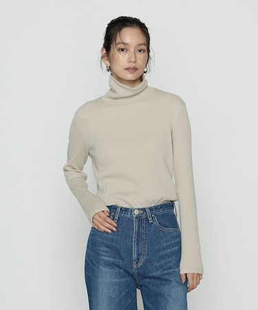 ラグウォームリブニット タートルネックプルオーバー