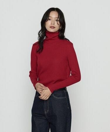 〔 Sサイズ 〕 ラグウォームリブニット タートルネックプルオーバー