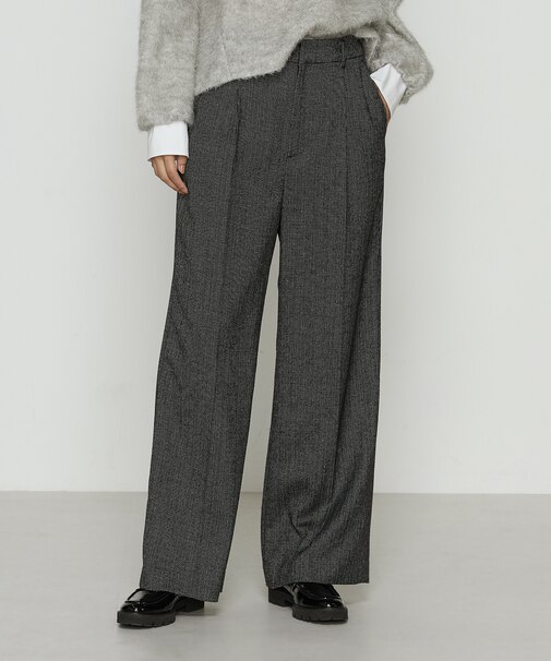 〔 Sサイズ 〕 ピンヘッドツイード ワイドパンツ