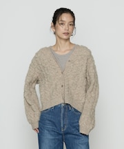 パイル編み  Vネックカーディガン