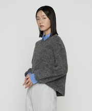 アルパカ混 レイヤード風プルオーバー