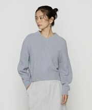 〔 TALLサイズ 〕 和紙ブークレー Vネックプルオーバー