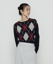 アーガイルニット プルオーバー