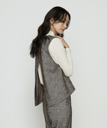 ツイード柄リバージャージー アンサンブルプルオーバー