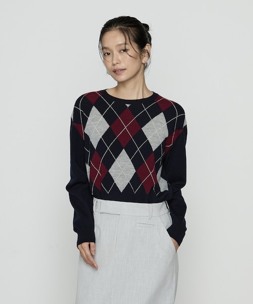 TALLサイズ 〕 アーガイルニット プルオーバー｜コムサの通販｜&mall