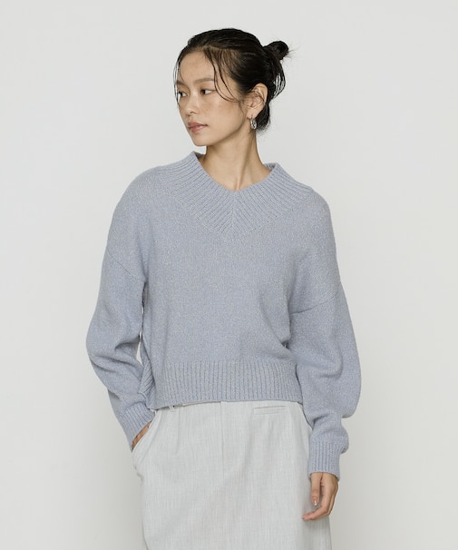 〔 Sサイズ 〕 和紙ブークレー Vネックプルオーバー