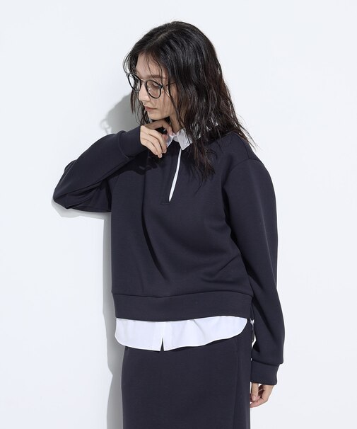 〔 +サイズ 〕レーヨンミックスダンボール プルオーバー