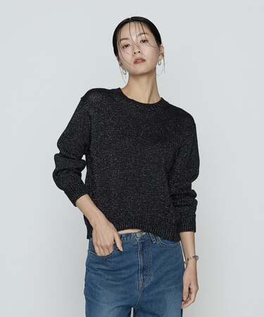 〔 Sサイズ 〕 プレーティング天竺 シャイニーラメニット