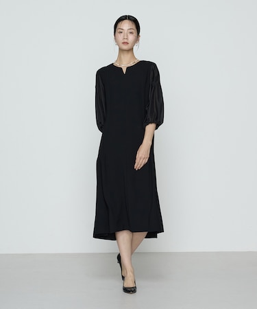 バックサテンストレッチ ドレス