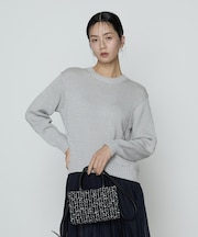 プレーティング天竺 シャイニーラメニット