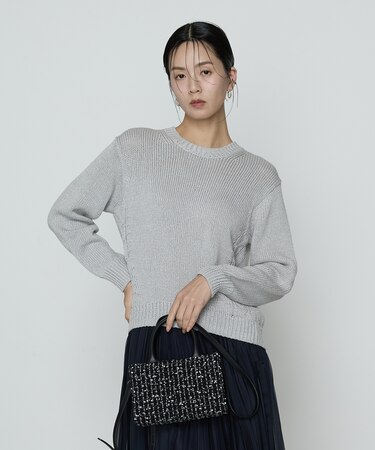 プレーティング天竺 シャイニーラメニット