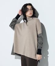 ウール混スムース タートルプルオーバー