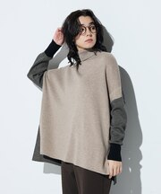 〔 Sサイズ 〕 ウール混スムース タートルプルオーバー
