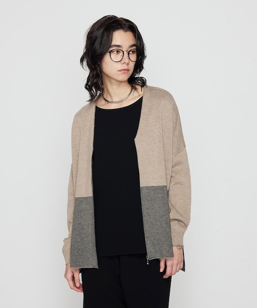 TALLサイズ 〕 ウール混スムース ジップカーディガン｜コムサの通販