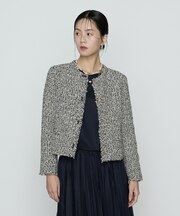 セレモニーツイード ノーカラージャケット