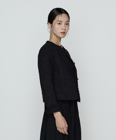 セレモニーツイード ノーカラージャケット