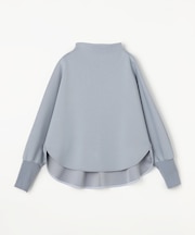 ソフトストレッチダンボールニット ボトルネックプルオーバー