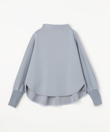 ソフトストレッチダンボールニット ボトルネックプルオーバー