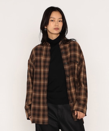 オンブレーチェック シャツ