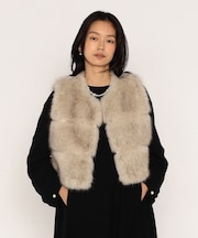 フェイクファー ショートジレ