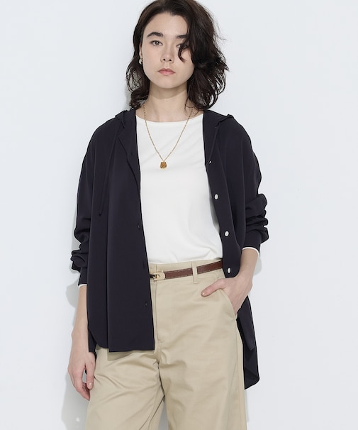 レーヨンツイル フーディーブラウス