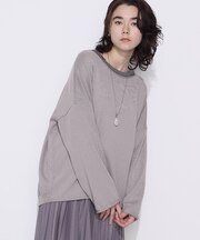 綿／ポリエステル天竺編 ニットプルオーバー