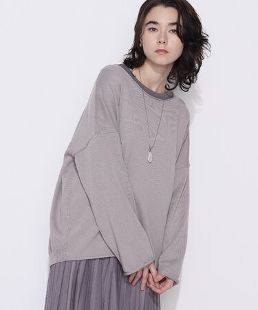 綿／ポリエステル天竺編 ニットプルオーバー