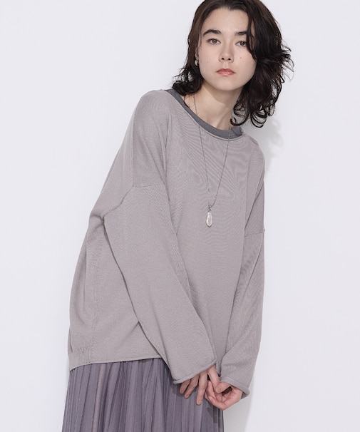 綿／ポリエステル天竺編 ニットプルオーバー