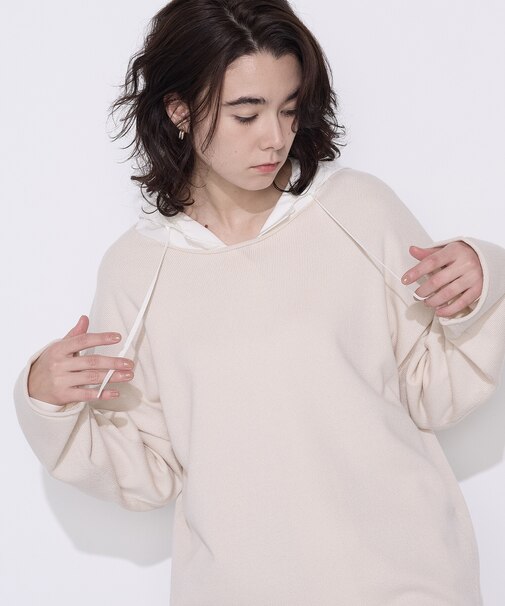 〔 +サイズ 〕綿／ポリエステル天竺編 ニットプルオーバー