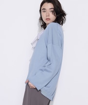 〔 +サイズ 〕綿／ポリエステル天竺編 ニットプルオーバー