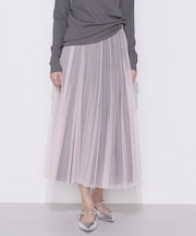 ソフトチュール×ウーリー分繊トリコット広巾 スカート