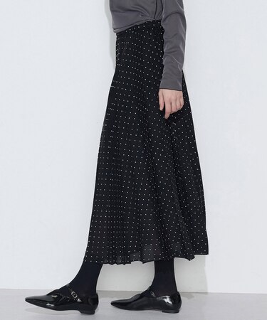 ドットプリント プリーツスカート