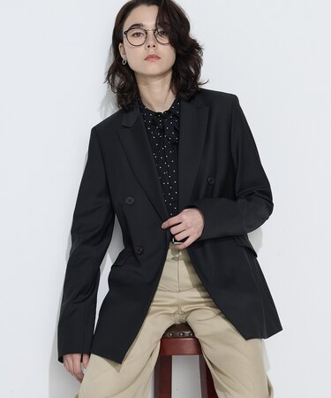 【セットアップ対応】ストレッチトロ ダブルジャケット