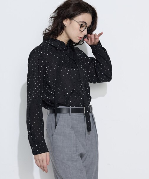 〔 TALLサイズ 〕 ドットプリント ボウタイシャツ