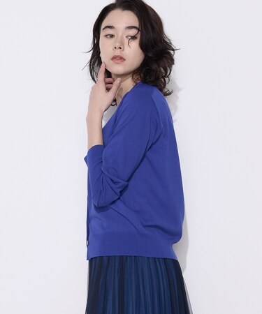 コットンダルストレッチ Vネックカーディガン