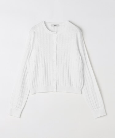 〔 TALLサイズ 〕 コットンダルストレッチ ケーブルカーディガン