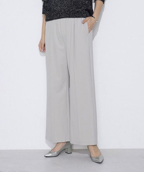 コンパクトハリジャージー ワイドパンツ