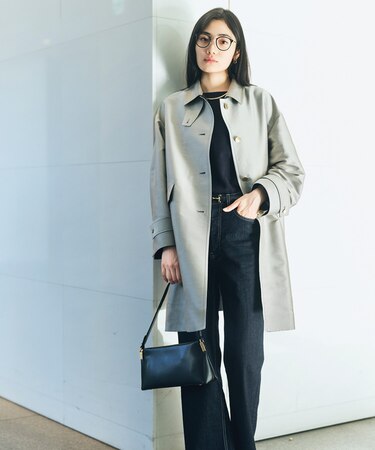 シルクチェック コンバーチブルステンカラーコート