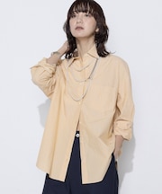 オーガニックワッシャーストライプ シャツ