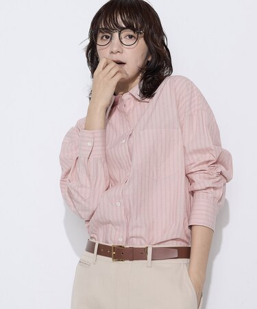 オーガニックワッシャーストライプ シャツ