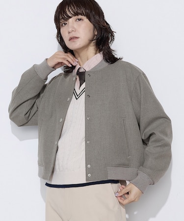 ポリエステルレーヨンダブルクロス ブルゾン