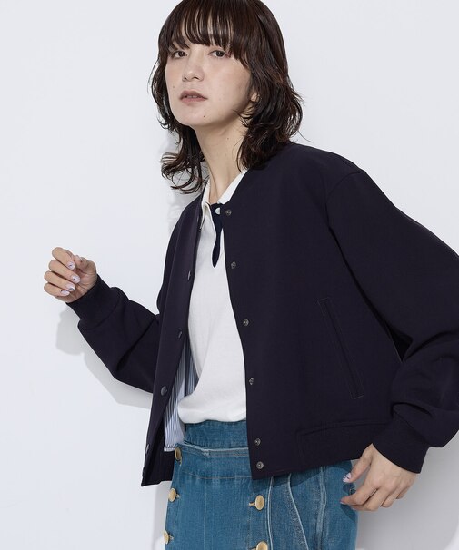 ポリエステルレーヨンダブルクロス ブルゾン