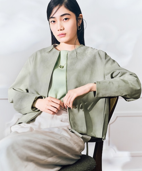 フェイクスエード タックブルゾン｜コムサの通販｜&mall（アンドモール