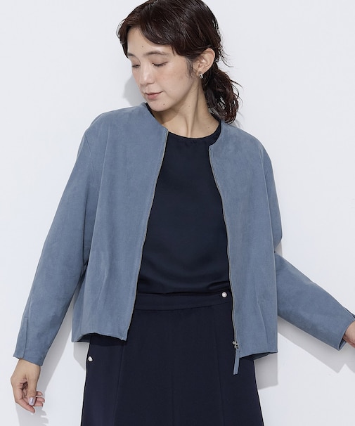 フェイクスエード タックブルゾン