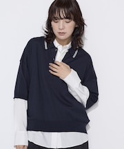 14G天竺編 ポロ襟ニット